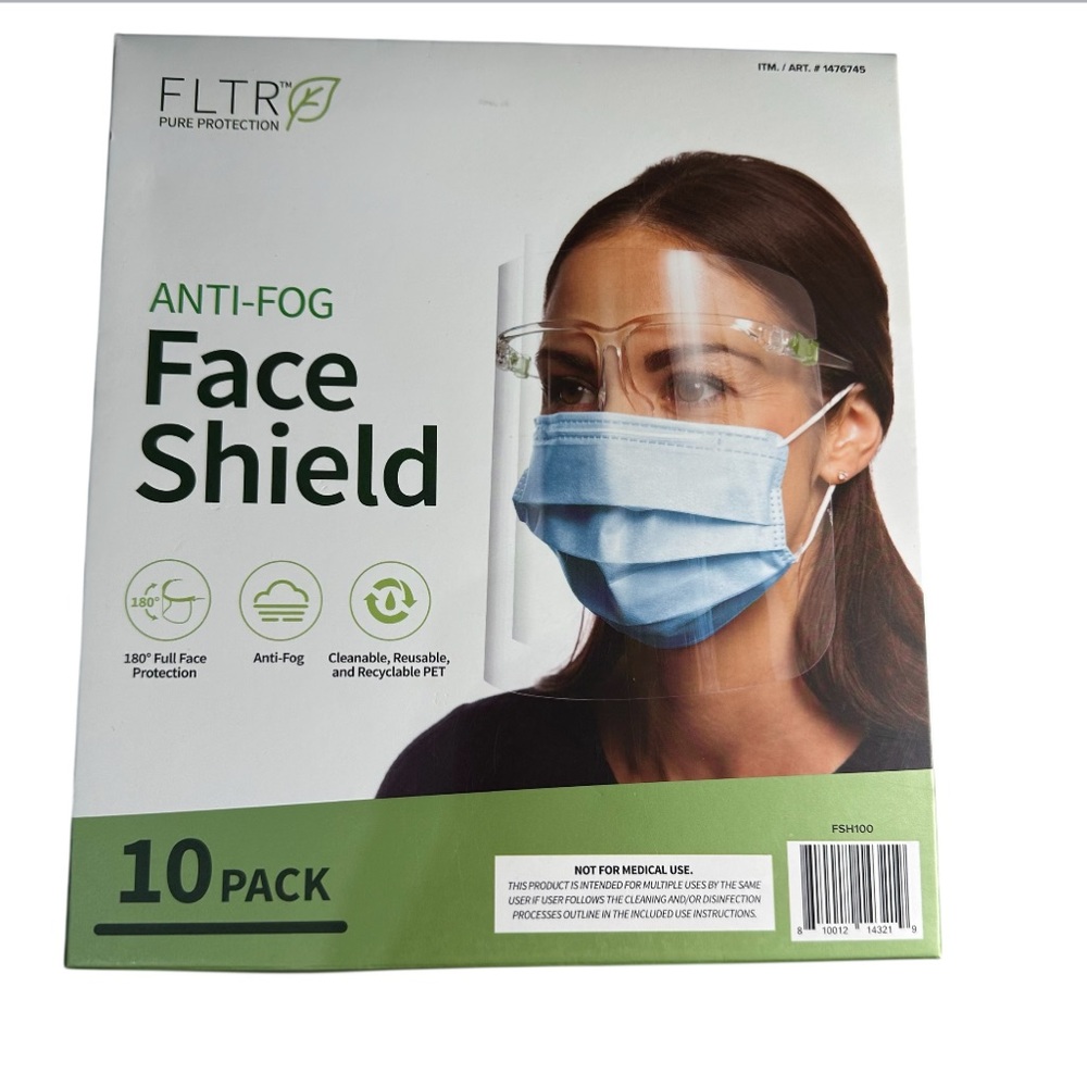 Anti-Fog Face Shield 10 Pack - Clear